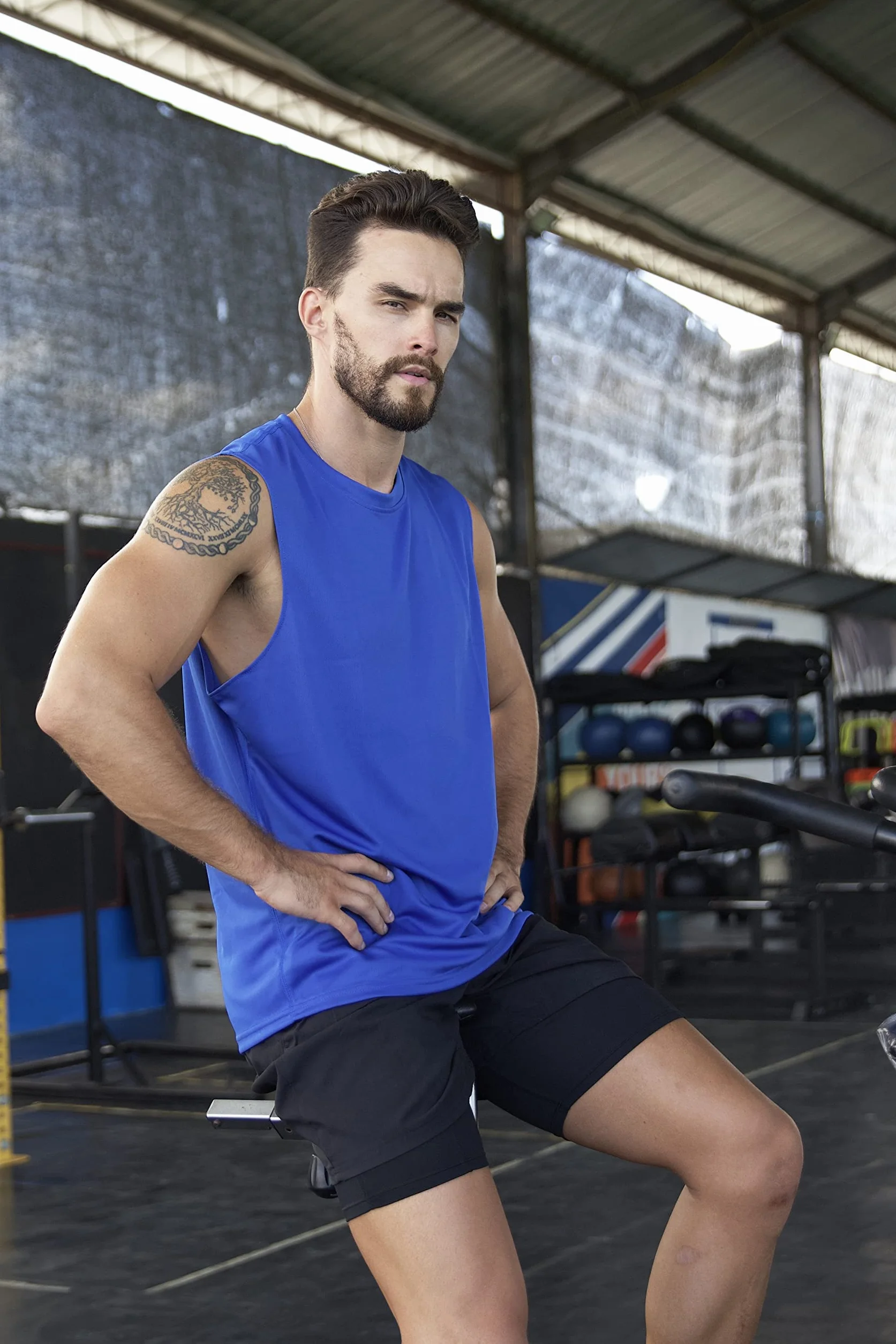 HUAKANG Maillot de Sport sans Manche Séchage Rapide 3 Pack pour Homme Running Gym Fitness