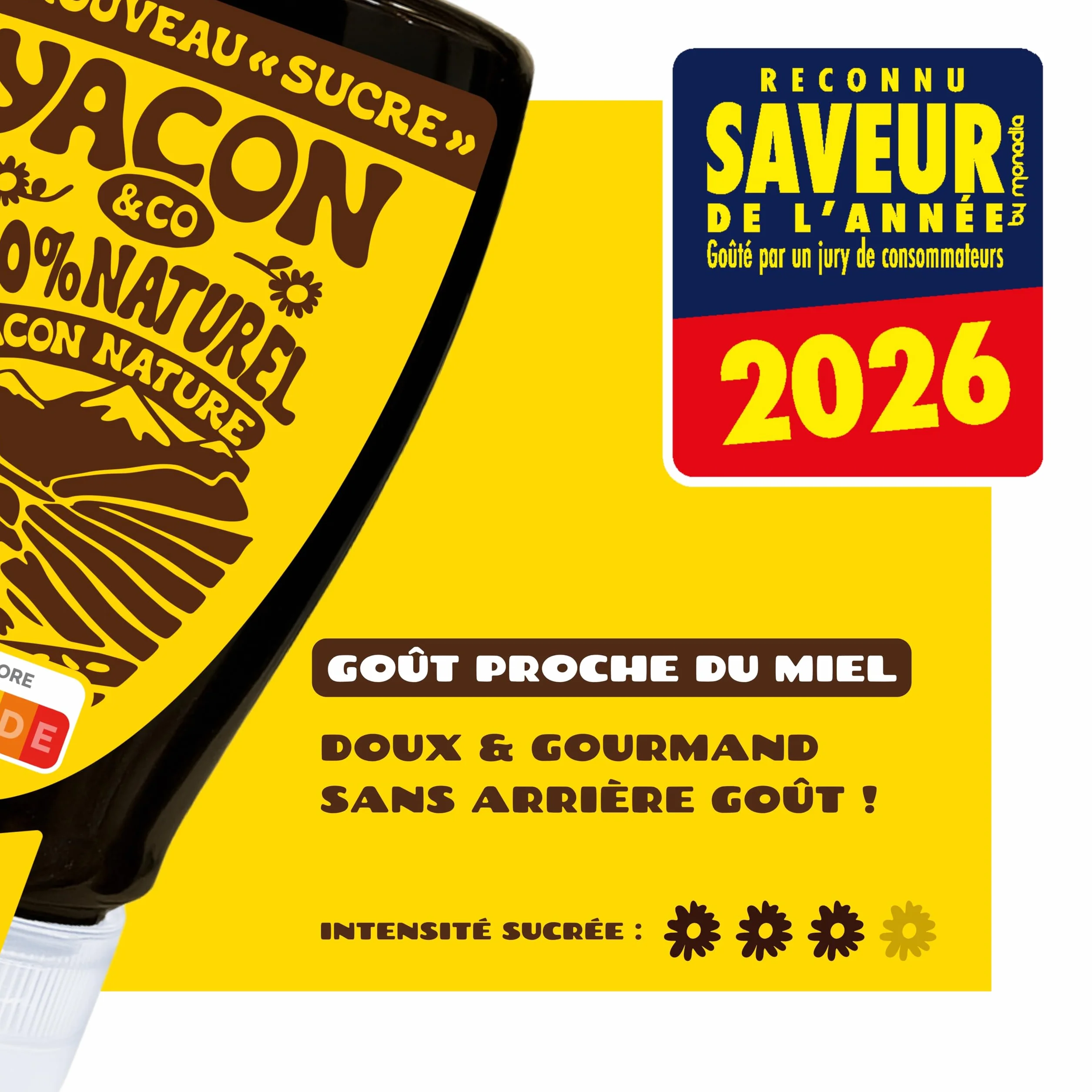 Yacon&co Sirop Squeeze - Alternative naturelle au sucre - Sans conservateur - Fabriqué en France - IG le plus bas du marché - Riche en prébiotiques - Fort pouvoir sucrant - Texture miel - Vegan,Keto