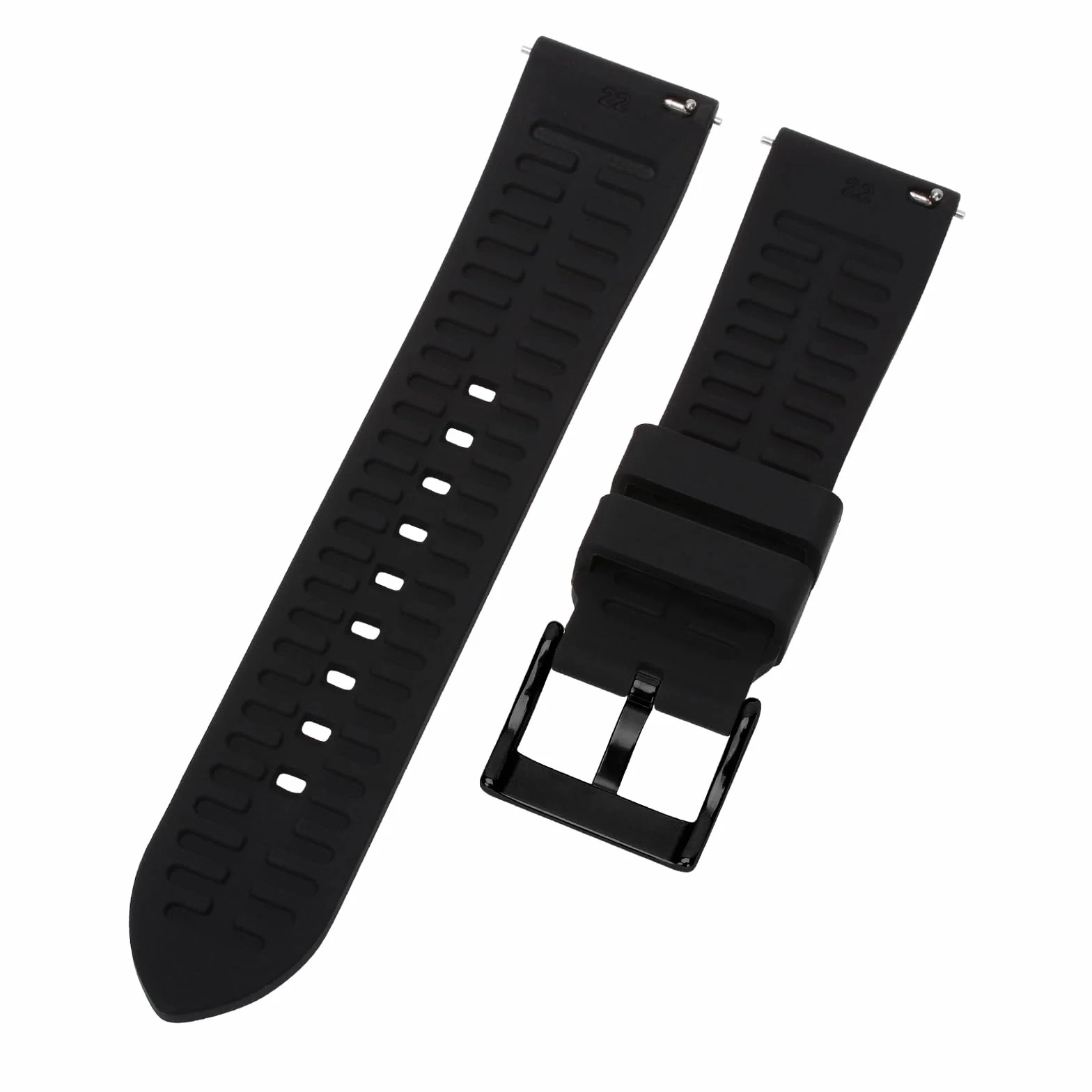 Montre Silicone Bracelet Noir Dégagement Rapide Intelligente Souple Caoutchouc Boucle Replacement 18mm 19mm 20mm 21mm 22mm 24mm