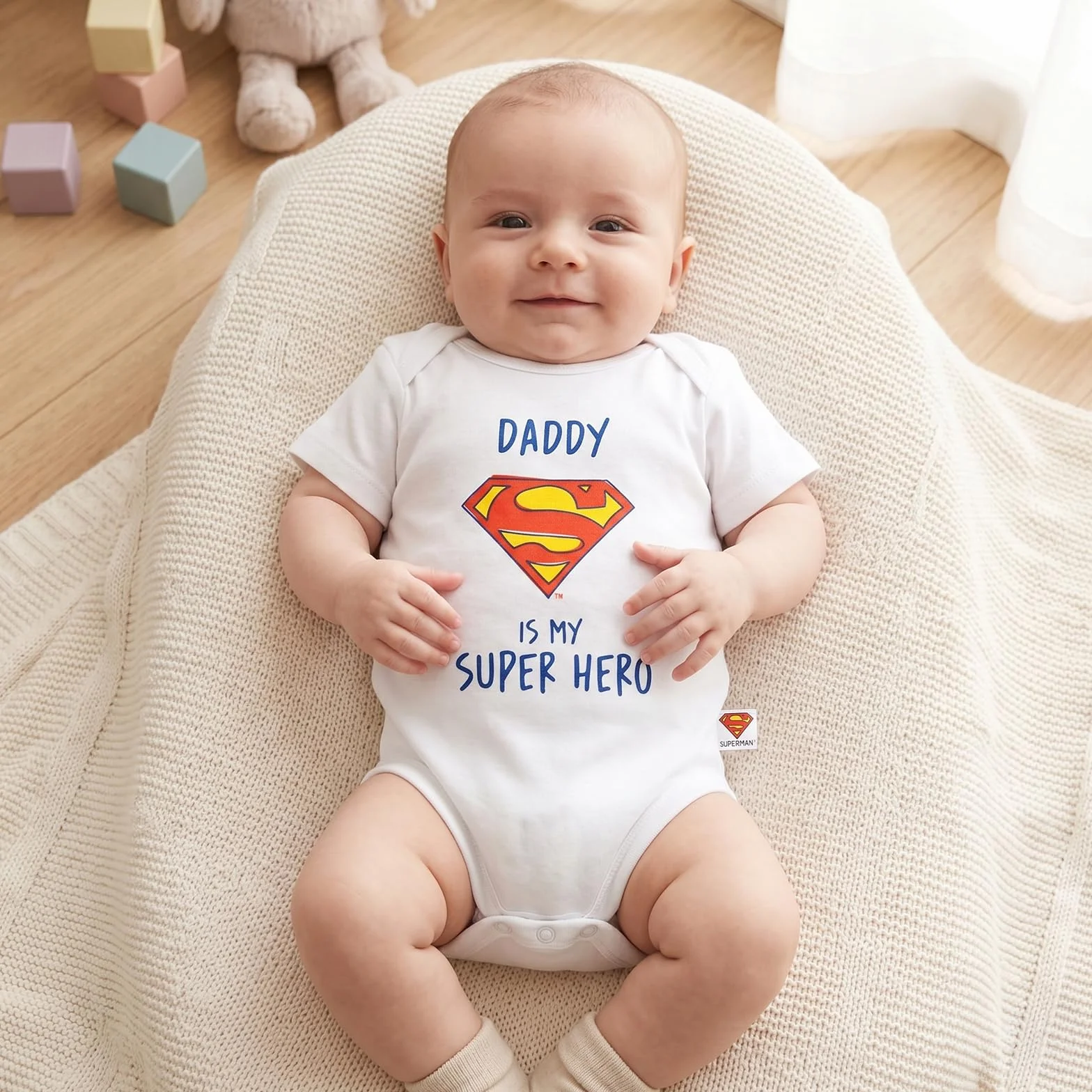 DC Comics Superman Body Bébé 4 Pack 3 Tailles Cadeau Naissance Garçon Fille