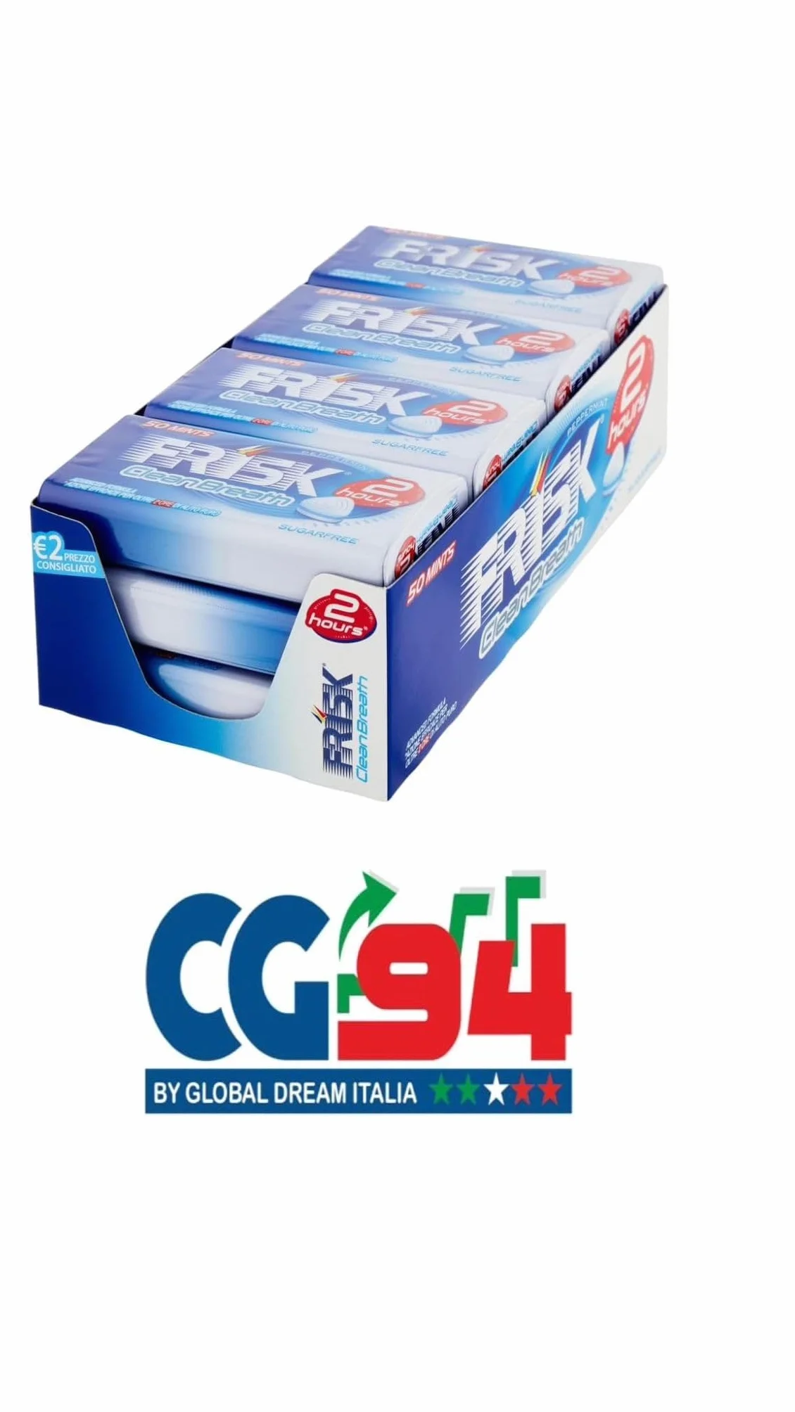 Frisk Clean Breath Comprimés de menthe poivrée sans sucre 12 unités 50 bonbons