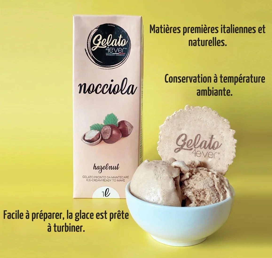 Gelato 4ever - Crème glacée prête à fouetter - Lot de 2 (Crème - Fiordilatte)