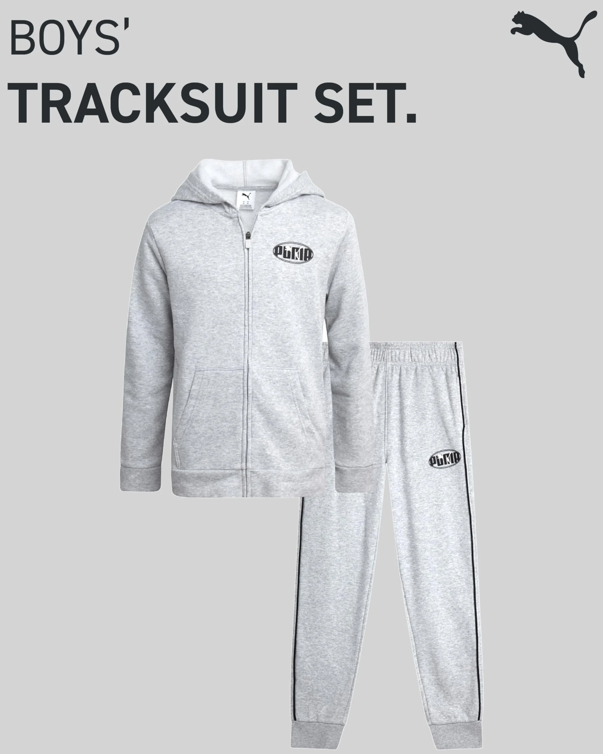 PUMA B Flc Jogset Zip 2pc sportif Garçon lot de 2