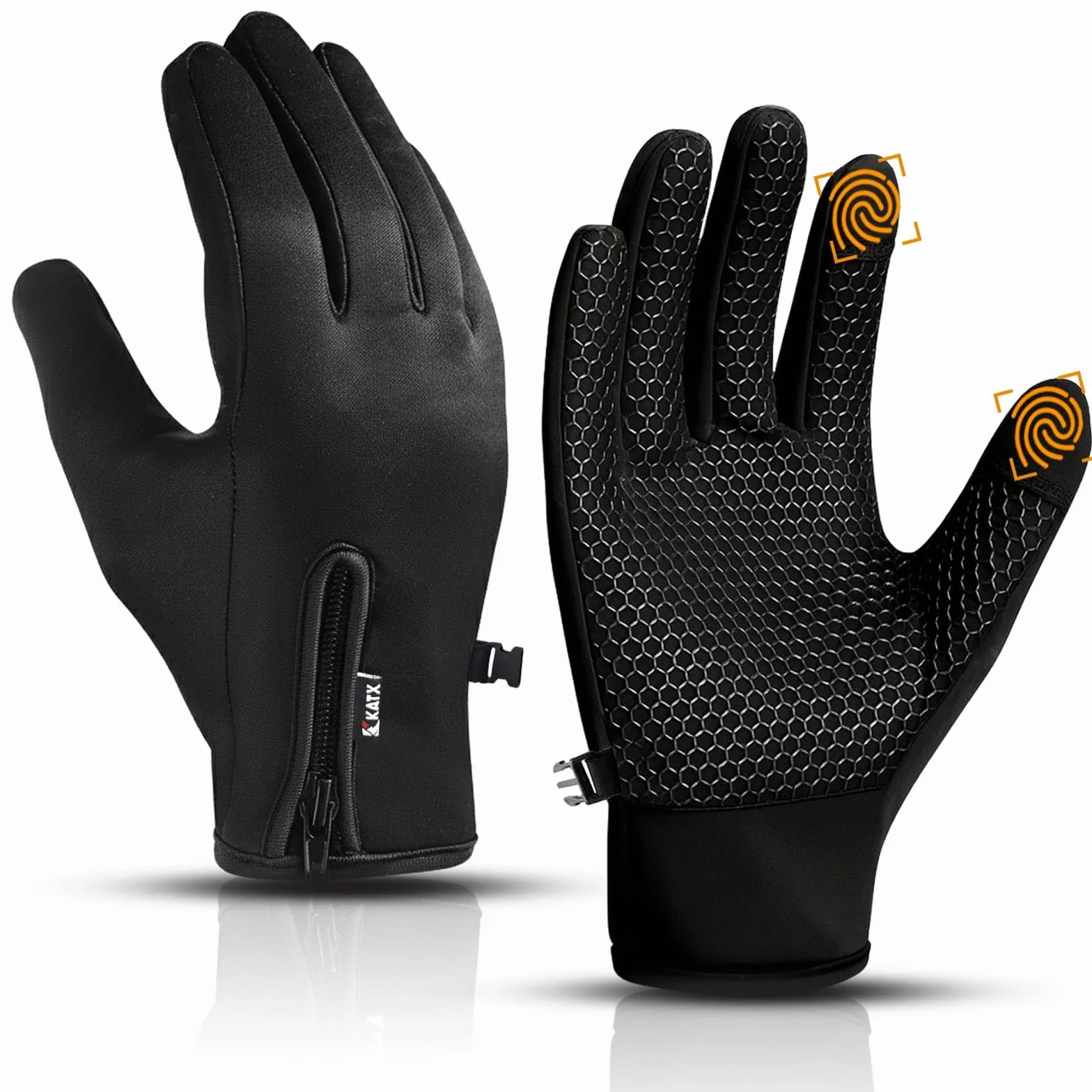 Gants de cyclisme thermiques écran tactile hiver coupe-vent polaire antidérapante homme femme