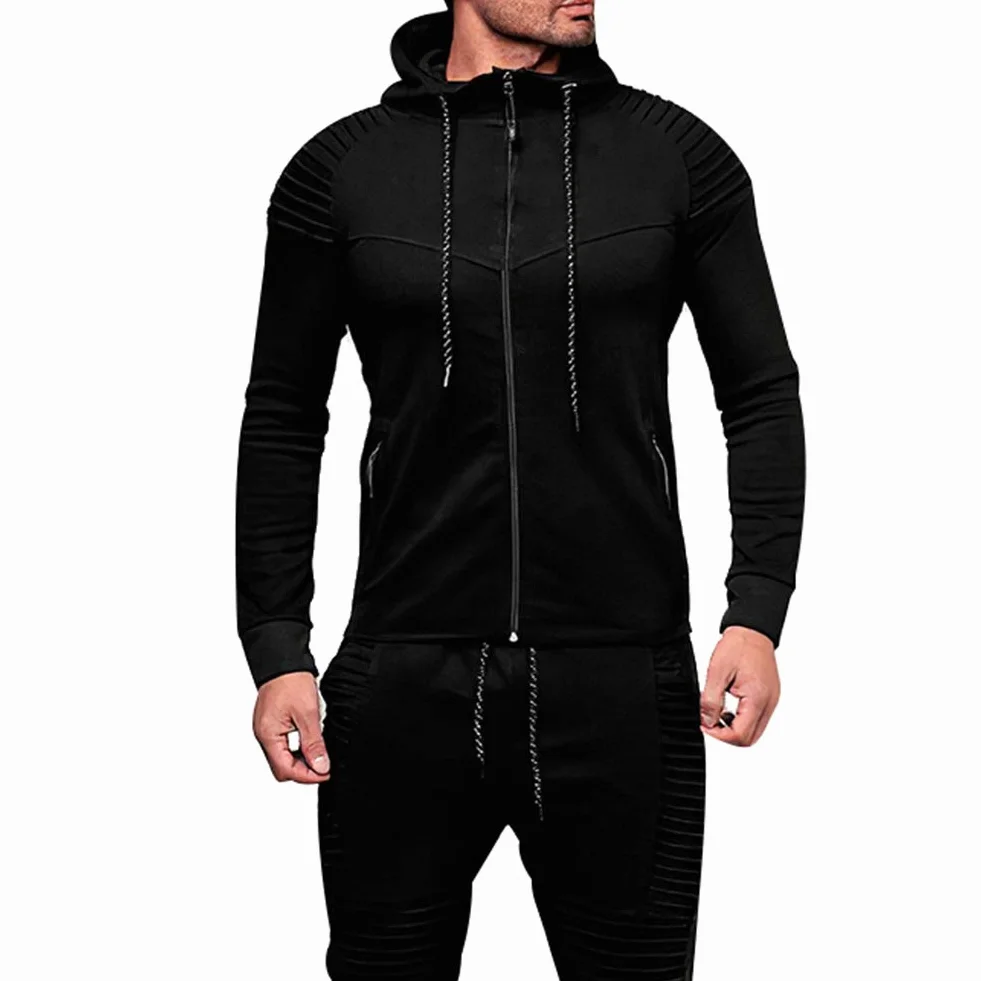 Amropi Hommes Survêtement Jogging Combinaison Sport Capuche Pantalon