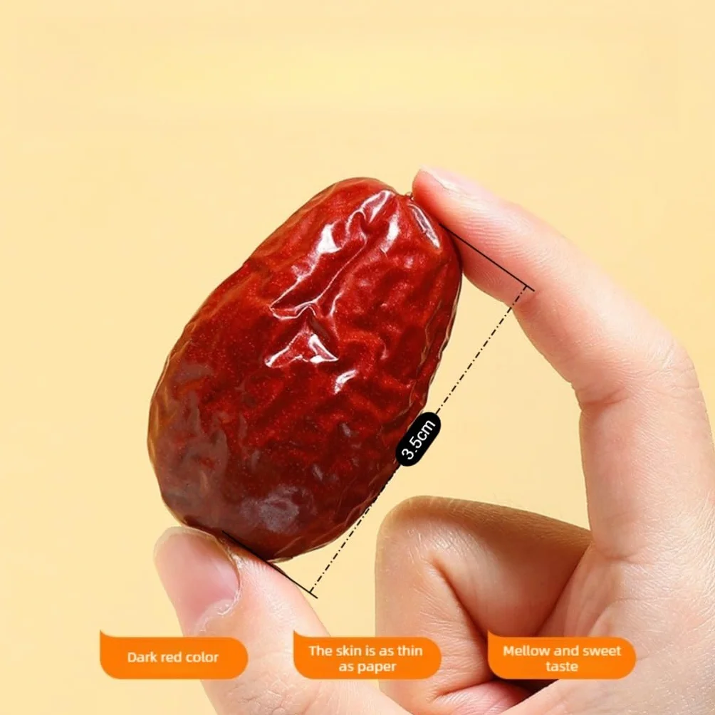 Dattes Rouges Pures Et Naturelles Du Ningxia, Chine (250g * 2) 500g / 17,64oz | Grand Jujube Séché, Sucré Naturel