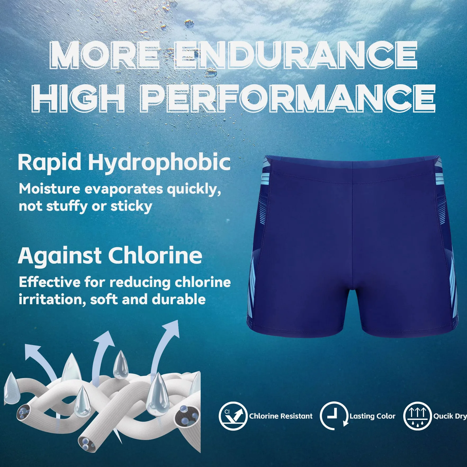 Maillot De Bain Sport UV Protection Chlore Résistant