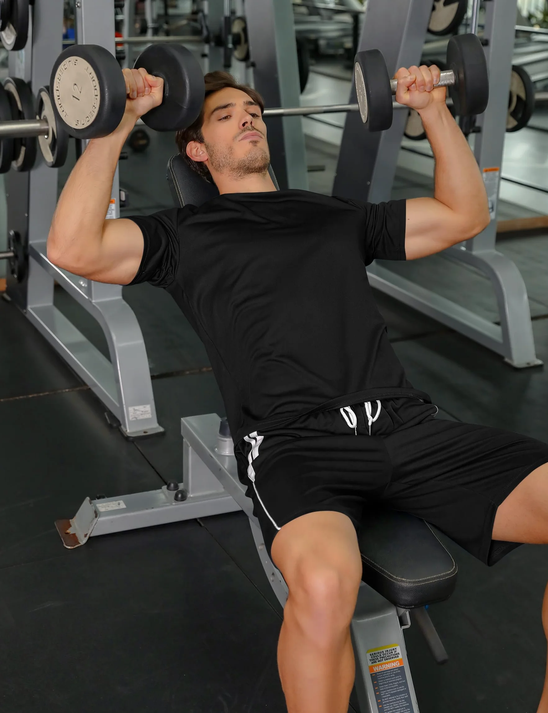 Nieery Ensemble de Sport Court Homme - T-Shirts et Shorts d'Entraînement - Manches Courtes