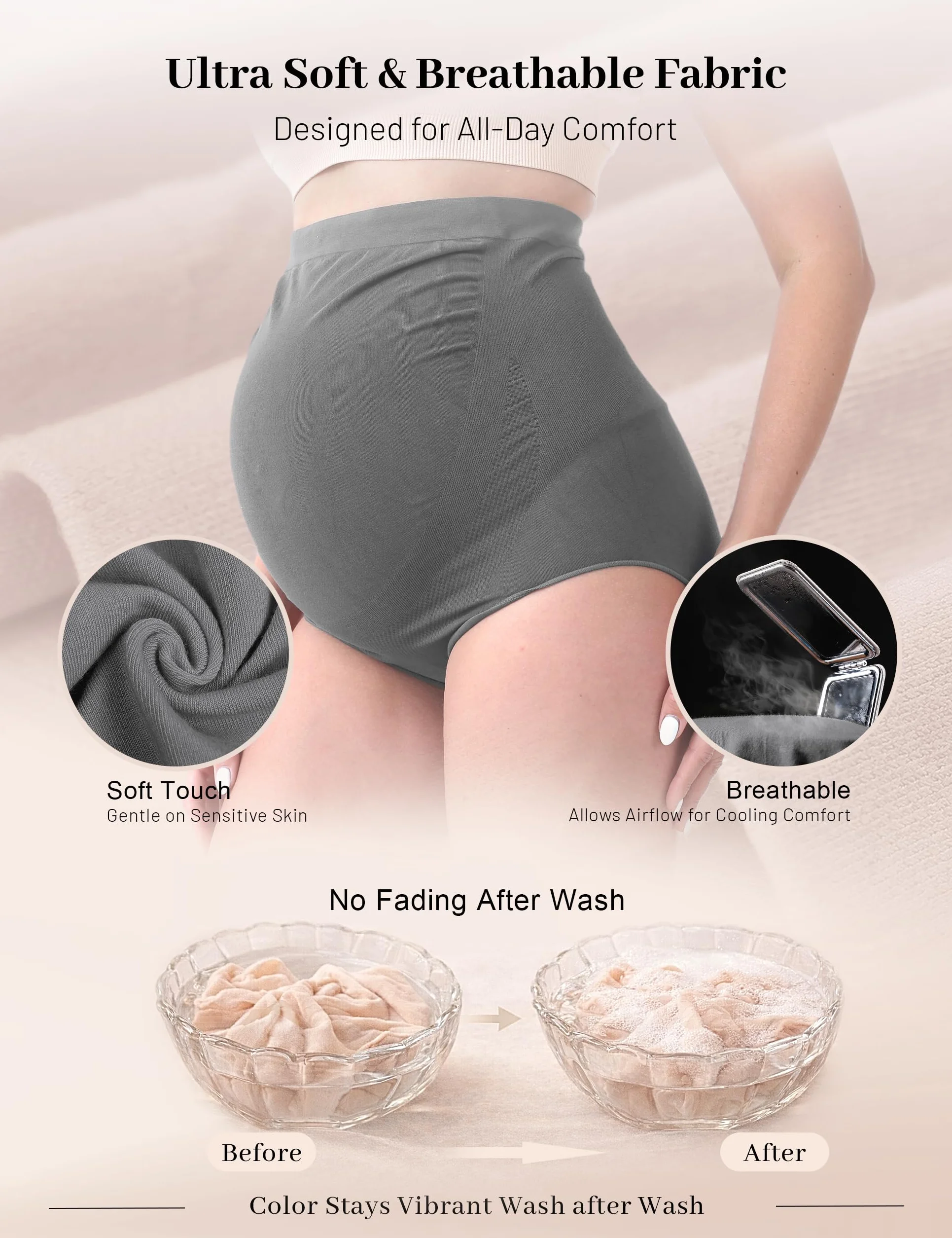 SUNNYBUY Culotte de Grossesse Taille Haute sans Couture pour Femme