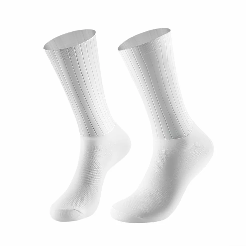 Chaussettes de cyclisme antidérapantes en silicone, résistantes au glissement et à la déformation, pour route, course et fitness