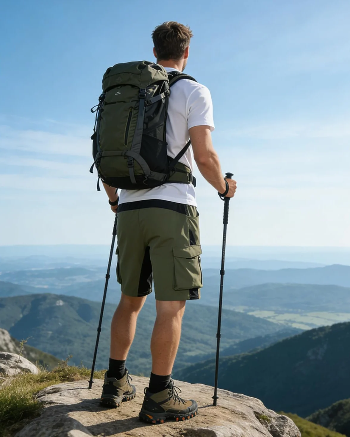 VAYAGER Short Cargo de Randonnée pour Homme, Léger et à Séchage Rapide avec Poches pour Pêche et Camping