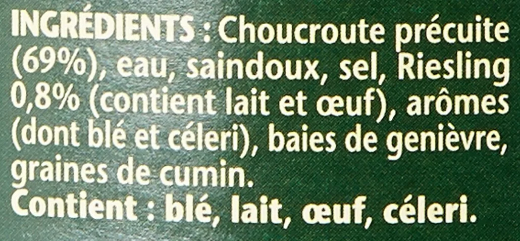 William Saurin Choucroute Cuisinée au Riesling 810 g - Lot de 6