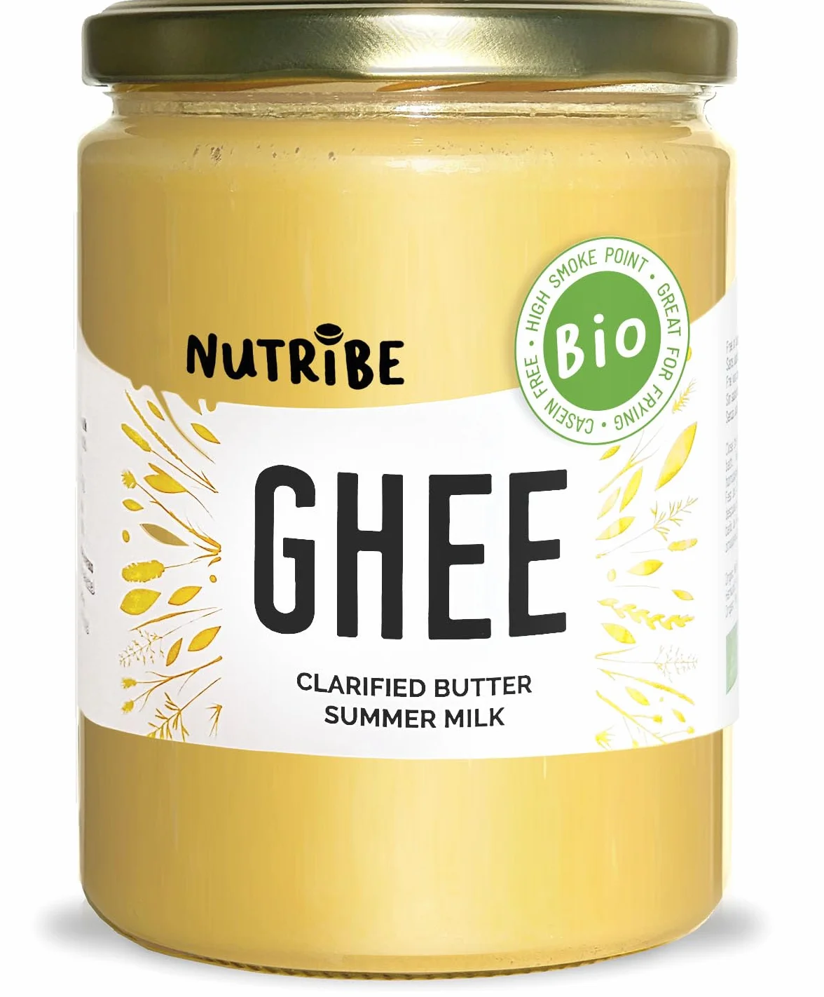 Nutribe Ghee 500g | Beurre clarifié Bio | Nourries à l'herbe | Idéal pour cuire, café bulletproof