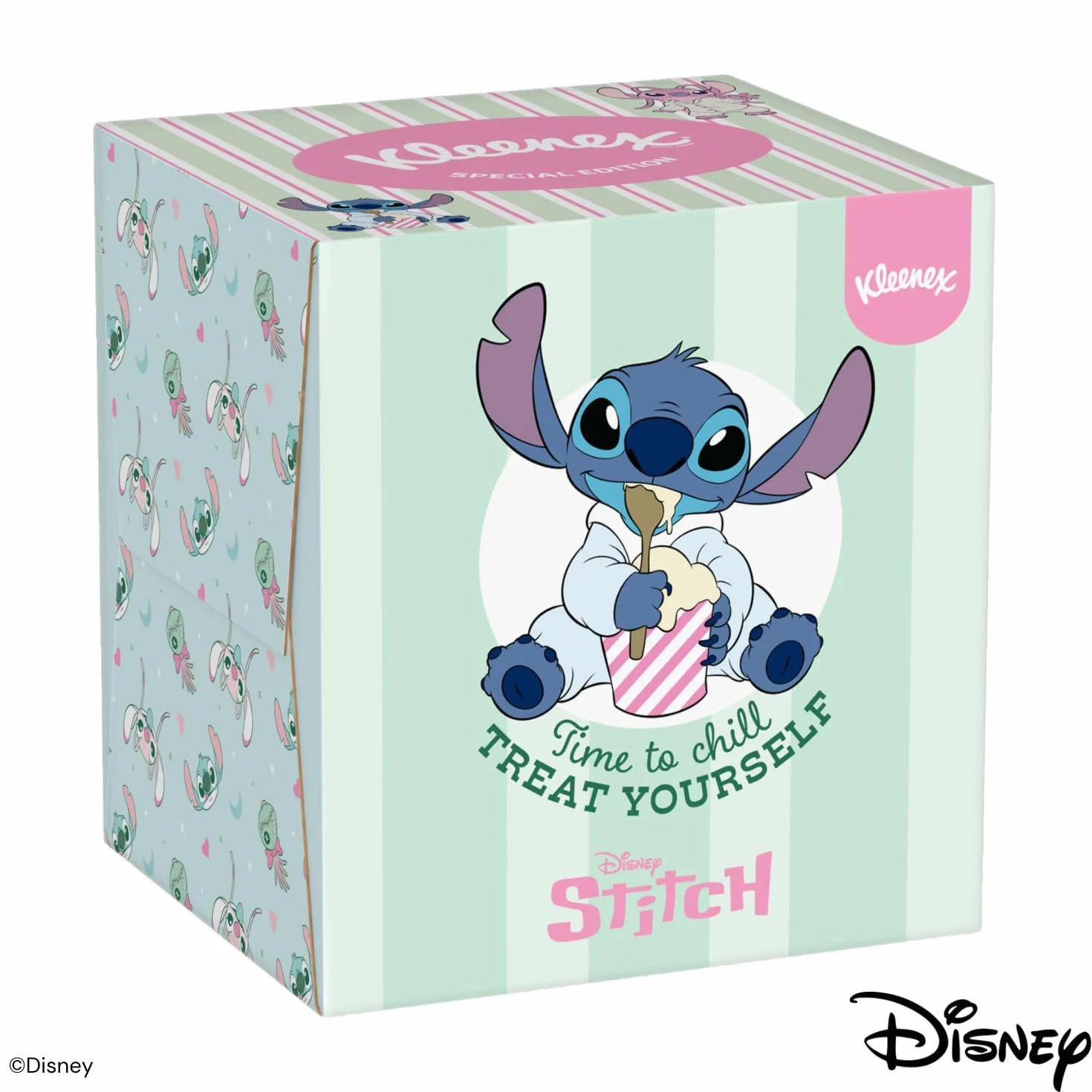 KLEENEX - Mouchoirs boîte cubique Disney (12 boites de 48 mouchoirs) - ludique avec les personnages préférés de vos enfants
