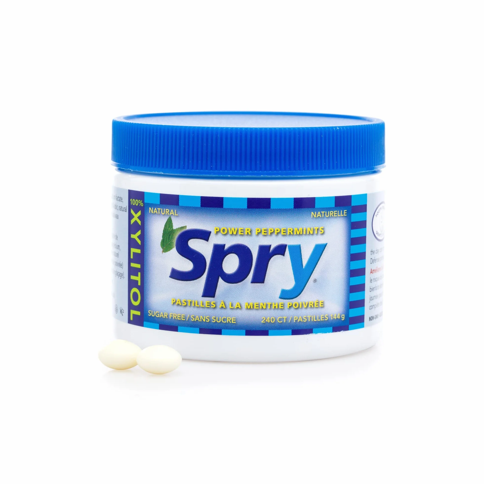 Spry Pastilles à la Menthe Poivrée au Xylitol Sans Sucre 240 Count (Pack of 1)
