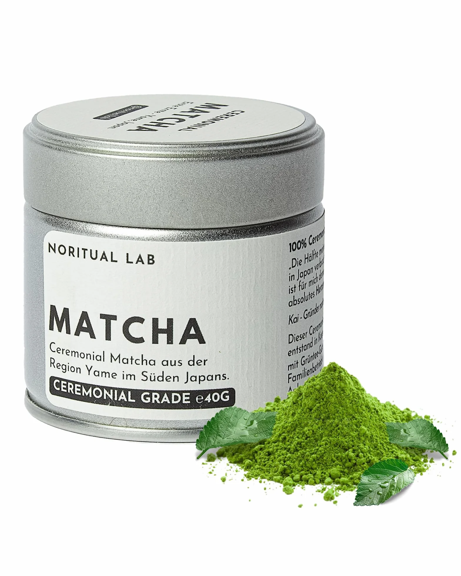 Ceremonial Matcha - Poudre de Matcha pure du Japon - Ceremonial Grade - Thé vert Matcha original - Première récolte - 100% naturel et testé en laboratoire - 40g