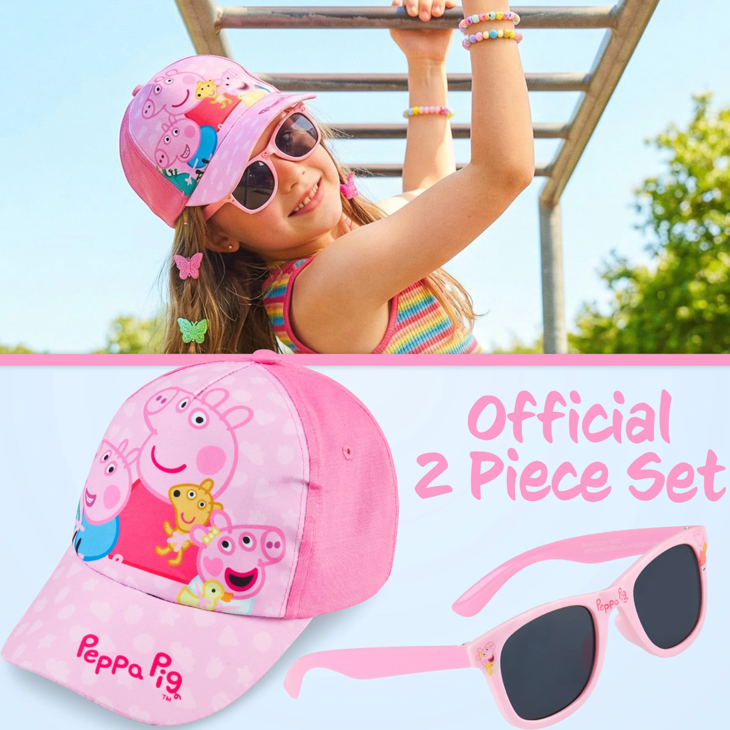 Casquette Baseball Fille Pat Patrouille Peppa Pig Réglable avec Protection UV