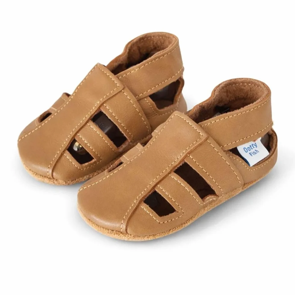 Dotty Fish Sandales Bébé Enfant Cuir Semelle Souple Antidérapante Chaussures Premiers Pas Pieds Nus