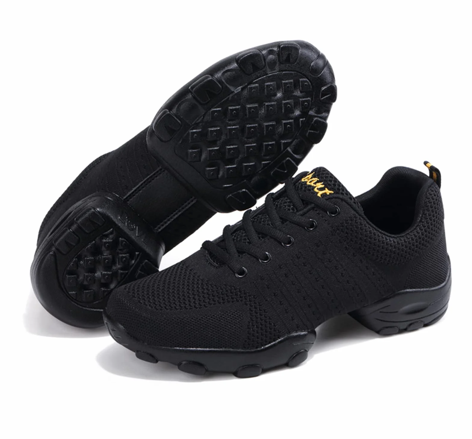 Chaussures De Danse pour Hommes, Sportives Décontractées, Treillis Tissé Souple Fitness, 40 EU, Noir