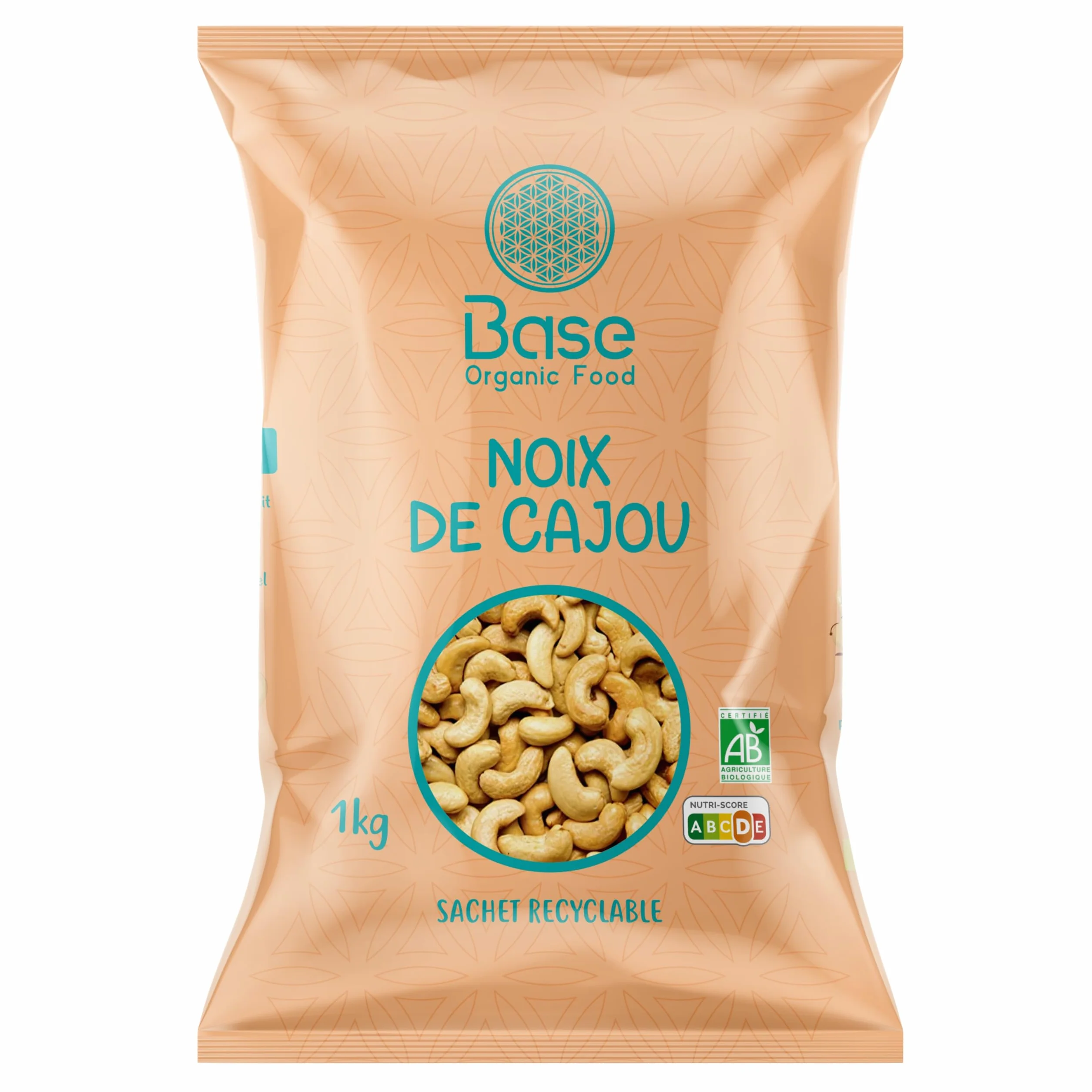 Noix de Cajou BIO 1kg | Cajou 100% Naturelle Entière | Crues et non salées | Sans OGM | Parfumé & Gourmand | IDEAL recettes cuisine | Convient aux végétariens et aux végétaliens | BASE ORGANIC FOOD