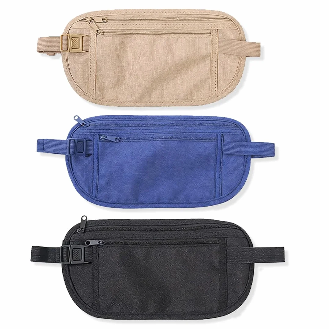 Lot de 3 Ceintures Cachées Anti-Vol Réglables pour Homme et Femme Voyage Course à Pied