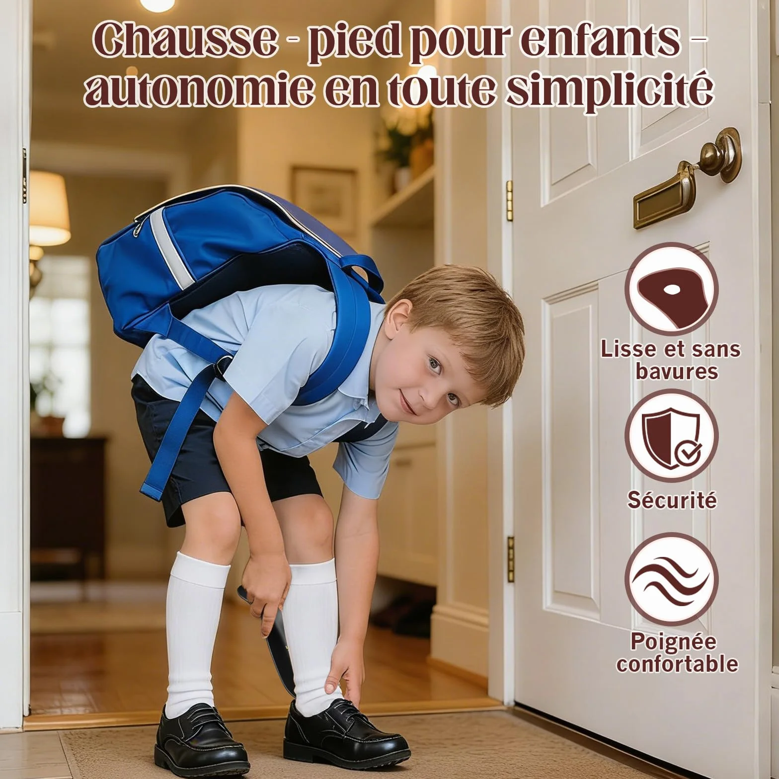 ZOMAKE Chausse Pied en Acier Inoxydable 19cm avec Crochet et Trou