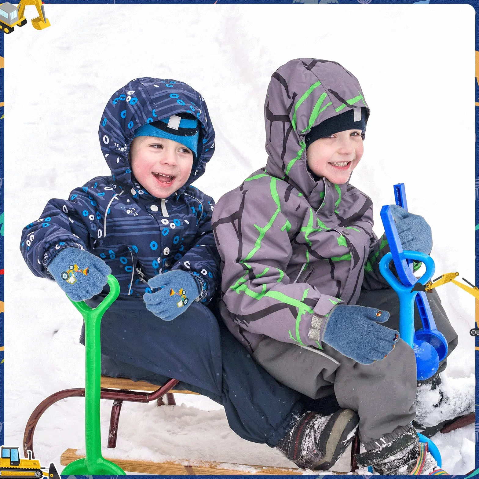 Gants magiques pour enfants lot de 3 paires mitaines thermiques d'hiver extensibles rayures 1-5 ans