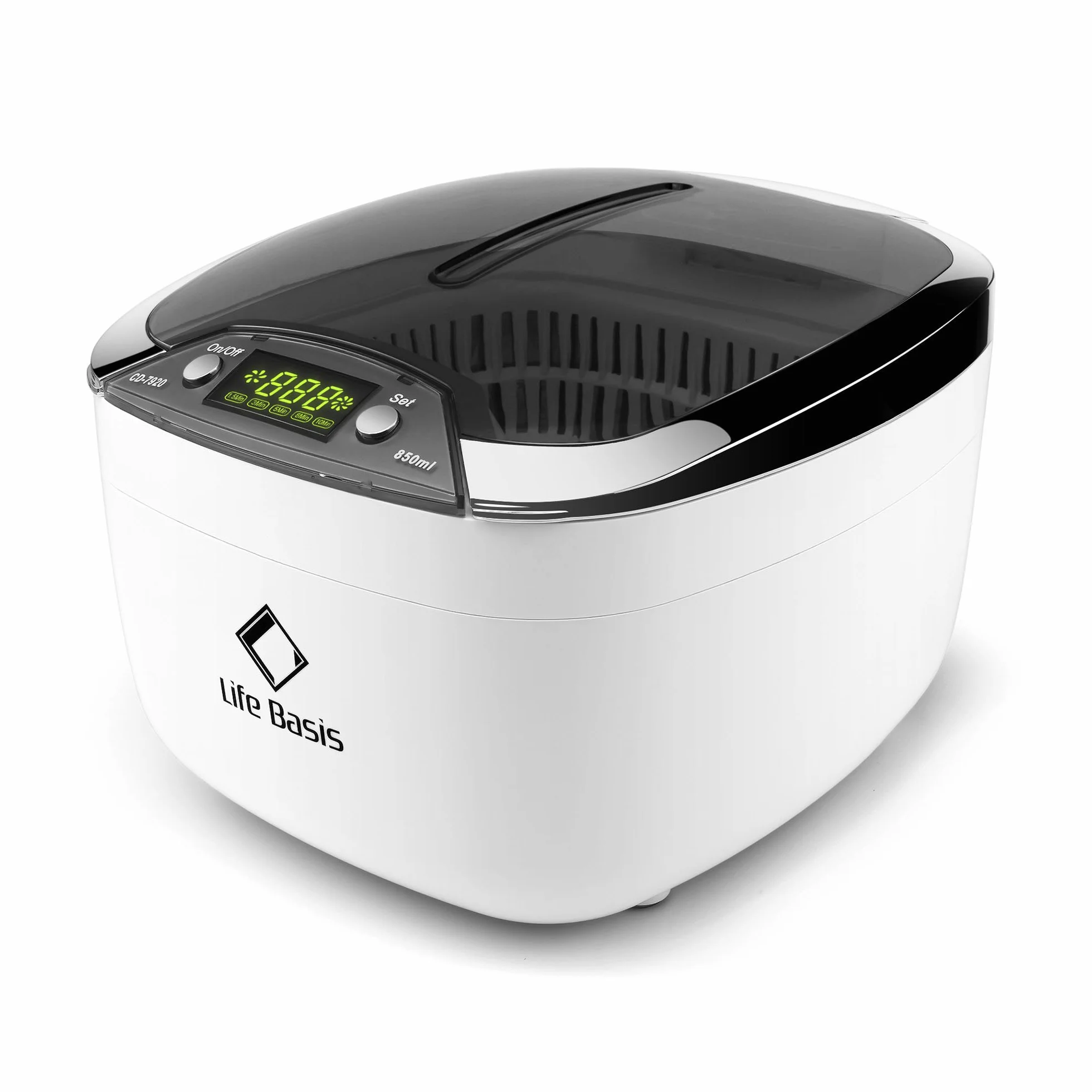 LifeBasis Nettoyeur Ultrasons 850ML 42kHz Professionnel, Bac Acier Inox, Écran LED, 5 Modes