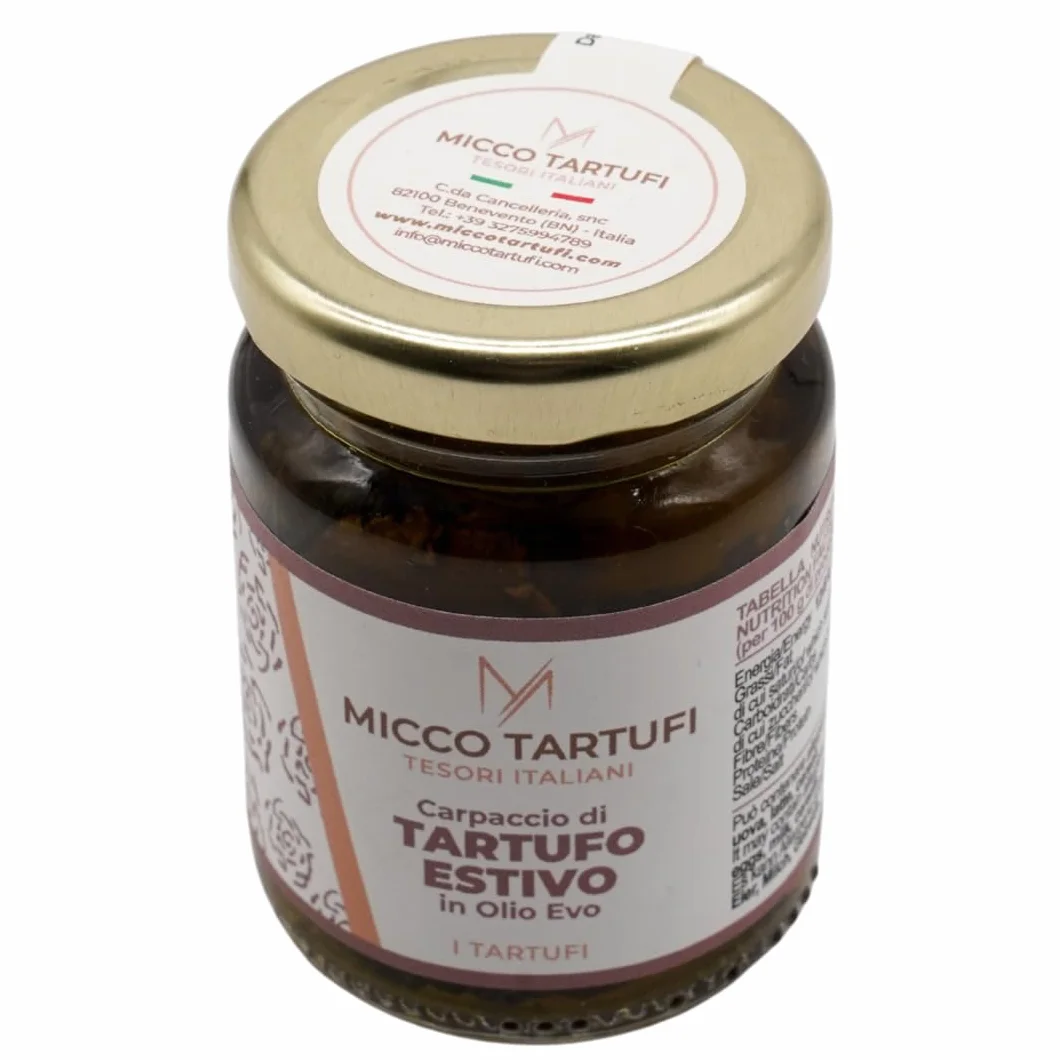 Carpaccio de truffe noire d'été (Tuber Aest. Vitt) - 60 g - Prêt à l'emploi - Gourmet - Fabriqué en Italie