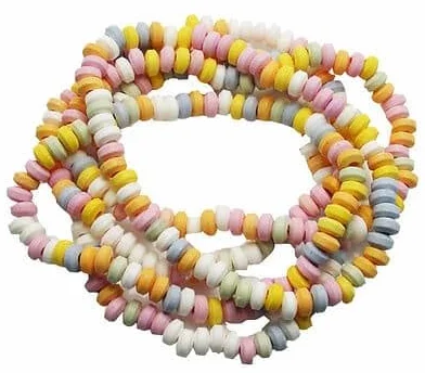 Sachet de 20 bonbons colliers dextrose - bonbons poudre look o look 240gr idéale pour déguster avec style.