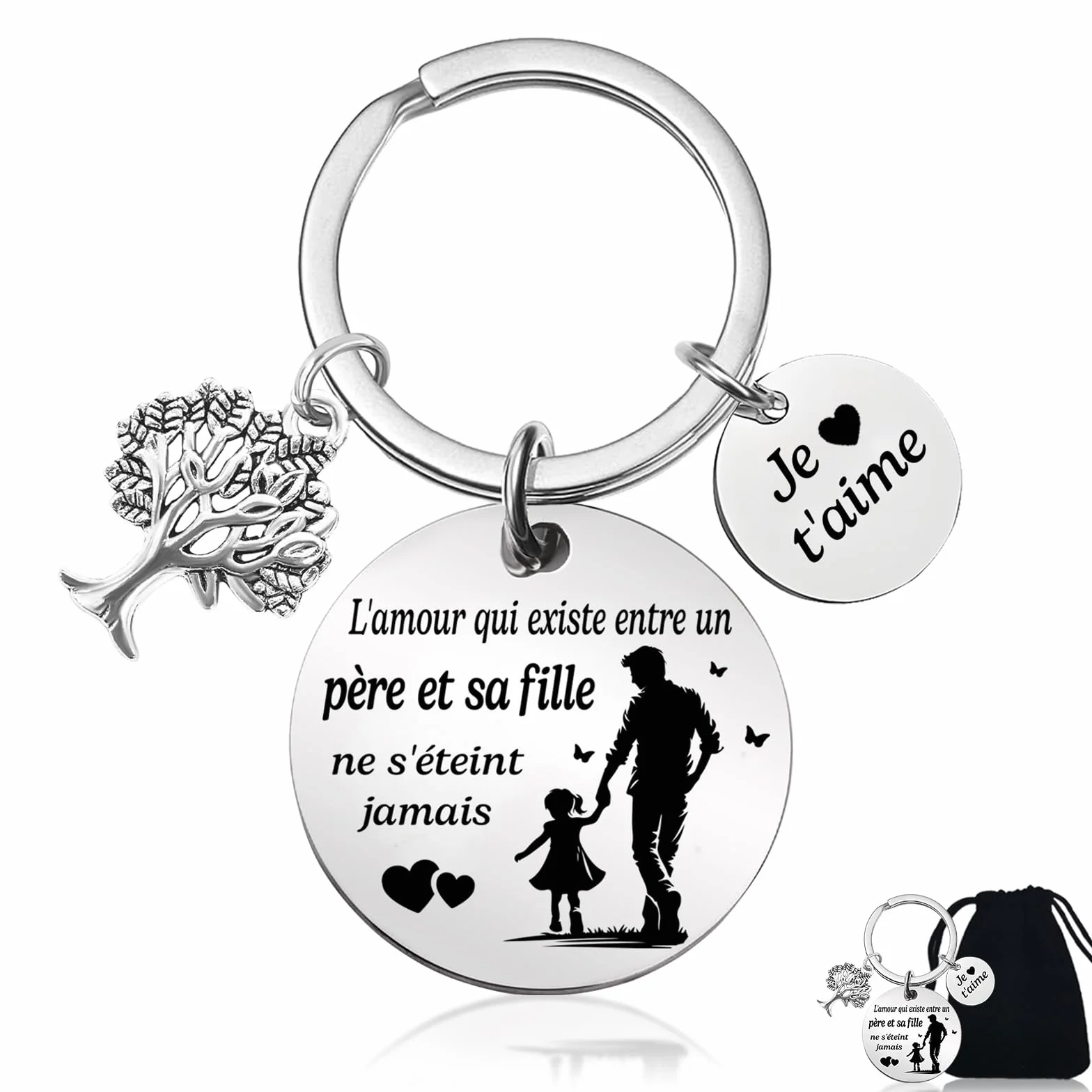 Porte-cles Cadeau Fete Des Peres Papa Anniversaire Je t'aime