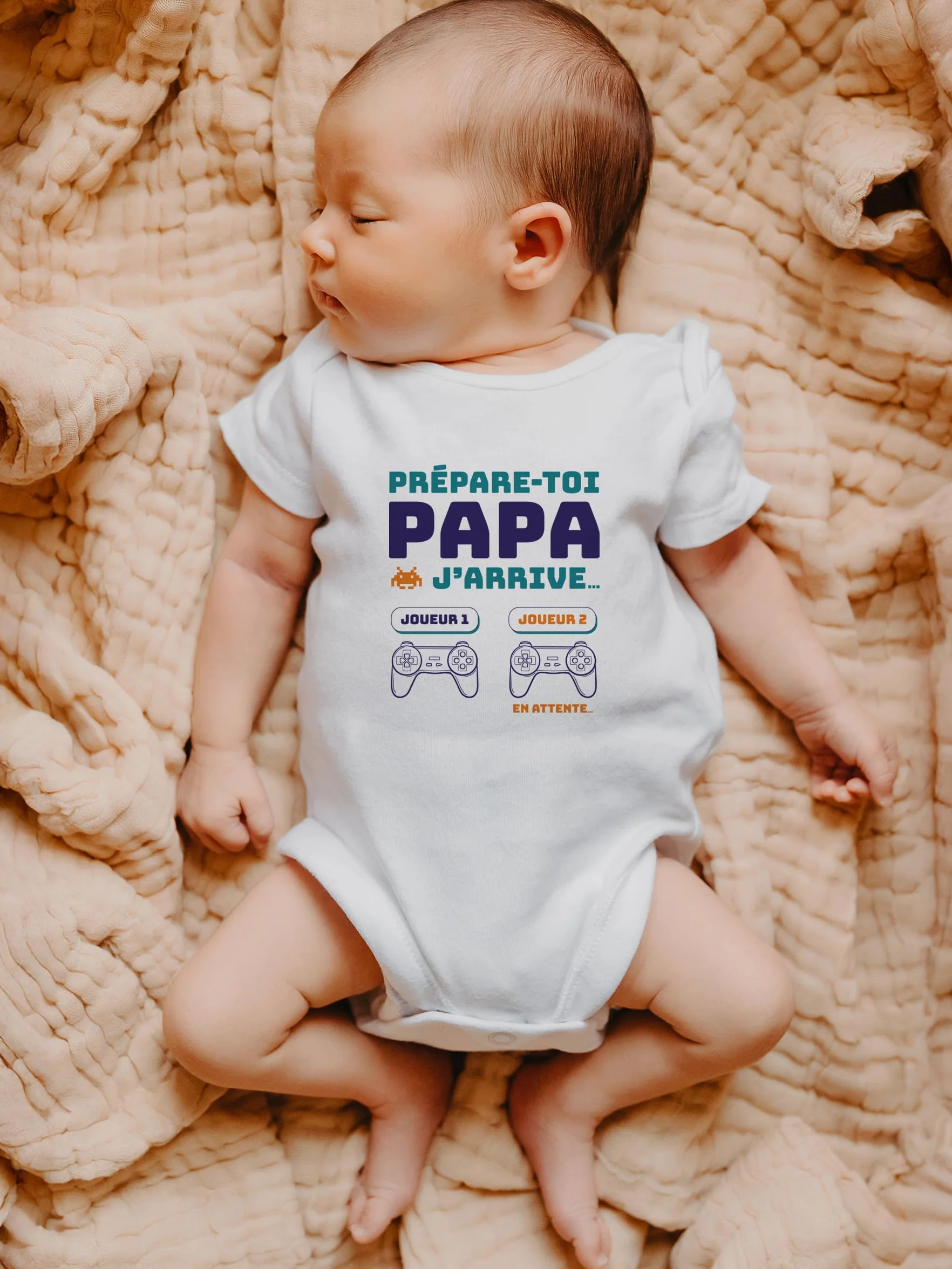 Body bébé "Prépare-toi papa, j'arrive" Annonce grossesse originale geek