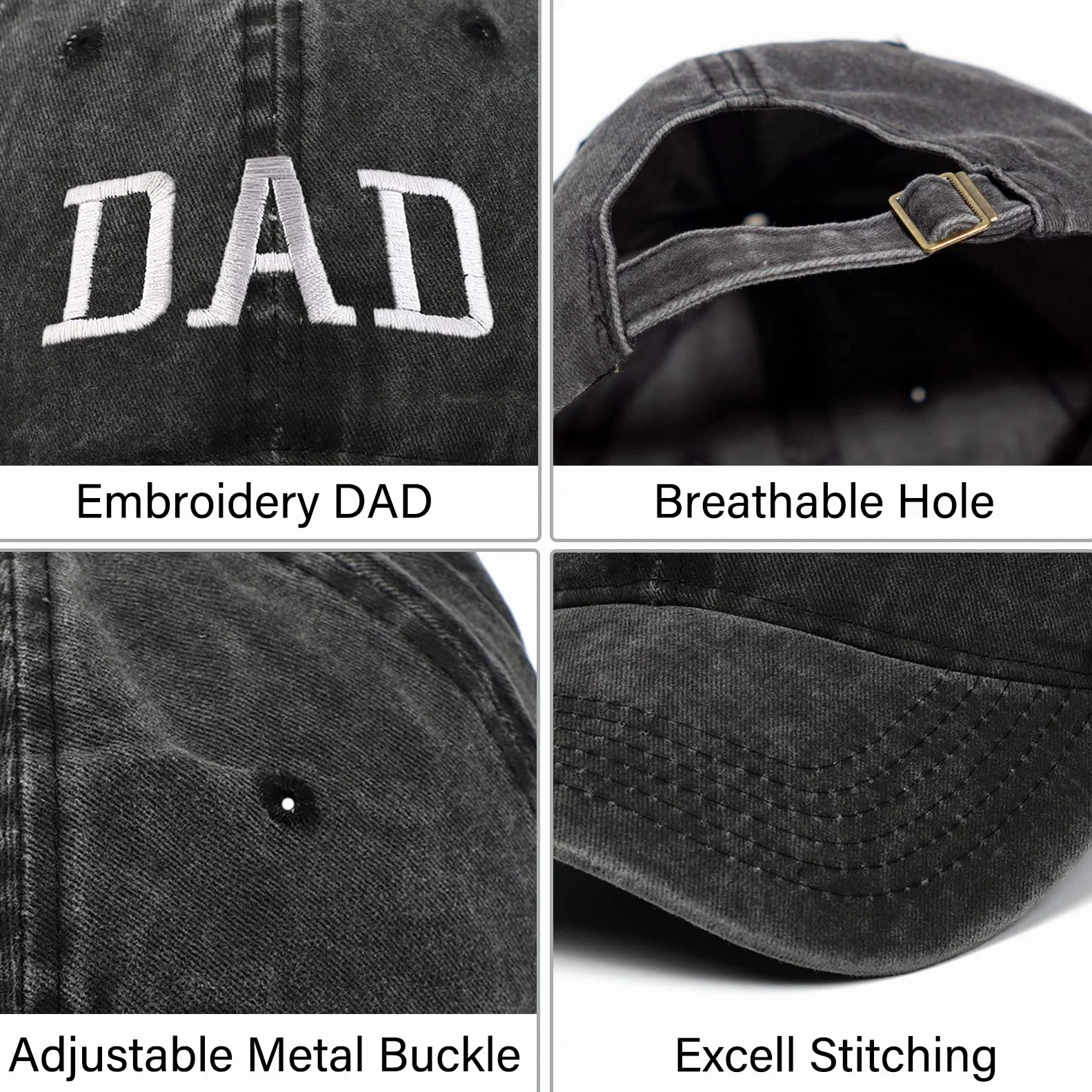 Casquette de Baseball en Coton Ajustable Broderie Maman Papa Chapeau Vintage Leisure Panama Hat