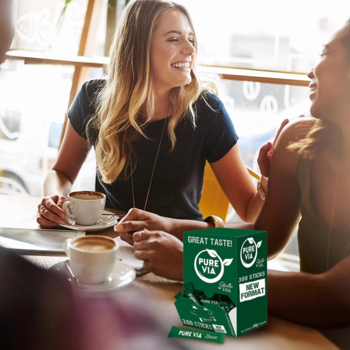 Pure Via - Stevia - Sticks - Zéro calorie, Zéro Sucre 300 sticks - Alternative d'Origine Naturelle au Sucre | 300g