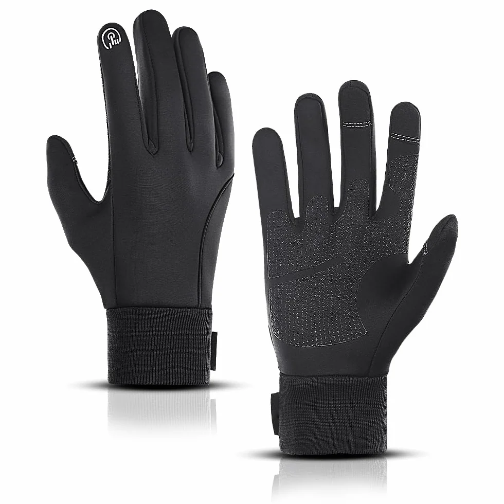 LERWAY Gants d'hiver Chauds à écran Tactile Noirs Hommes Femmes antidérapants Coupe-Vent Sport Course Conduite