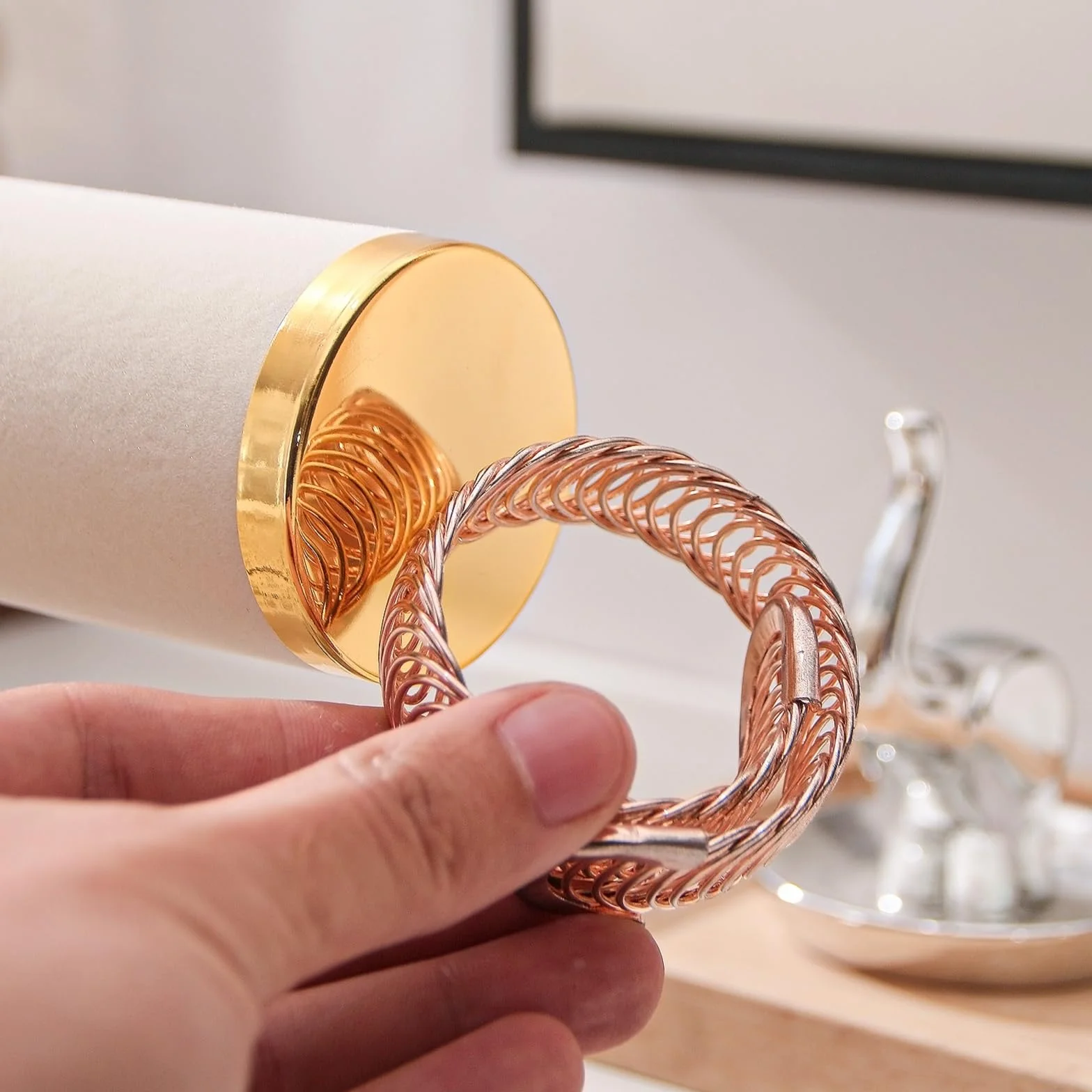 Porte-bracelet T-Bar présentoir à bijoux pour montres beige