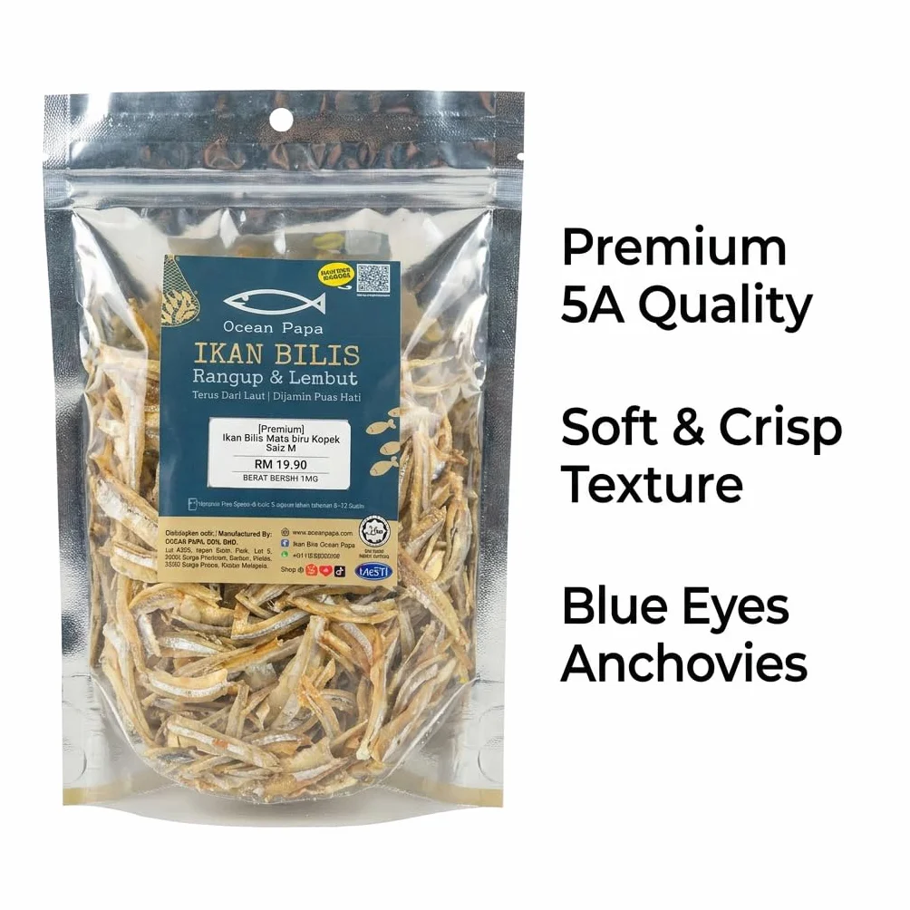 Ikan Bilis Anchois Séchés Croustillants & Tendres - Qualité Premium pour Cuisine Asiatique - 180g