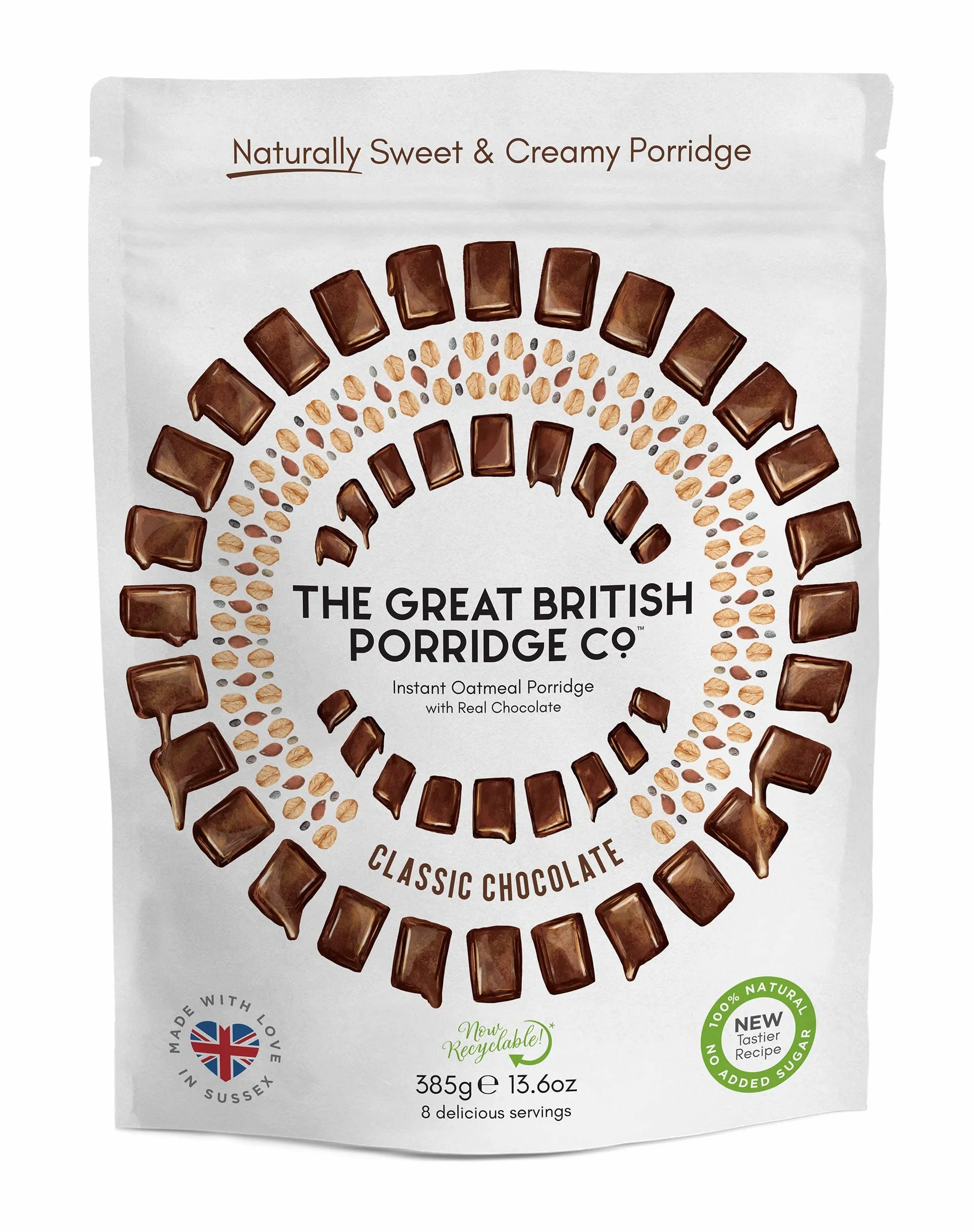 The Great British Porridge Co Chocolat classique - 385 g (lot de 2)