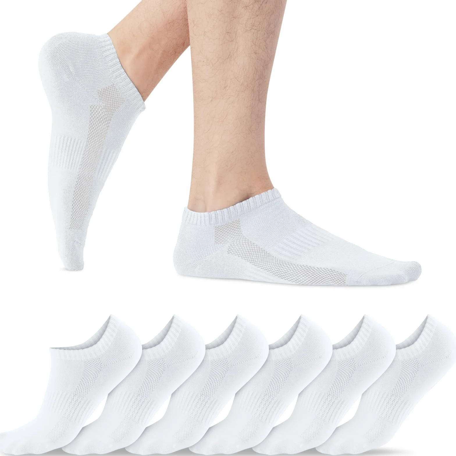 QINCAO Chaussettes de Sport Courtes en Coton Respirantes 6/10 Paires