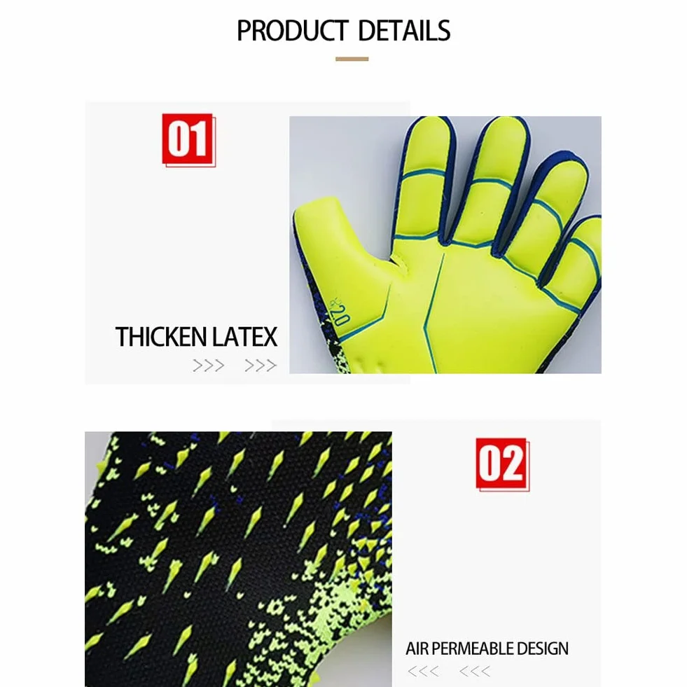 KRUZZO Gants de Gardien de But Football pour Jeunes en Latex Taille 6-10