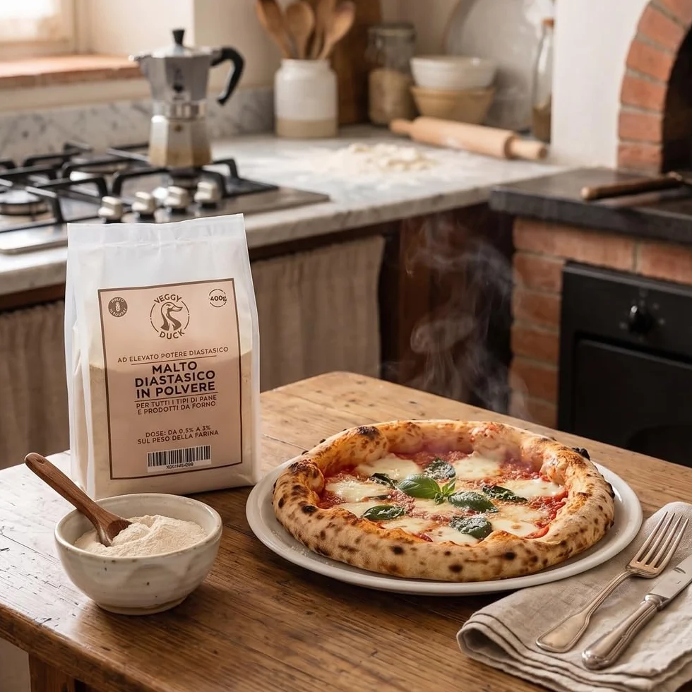 Veggy Duck - Farine de Malt Diastatique (400g) | Farine de Malt d'Orge à Haut Pouvoir Diastatique | Idéal pour la Fabrication du Pain | Made in Italy