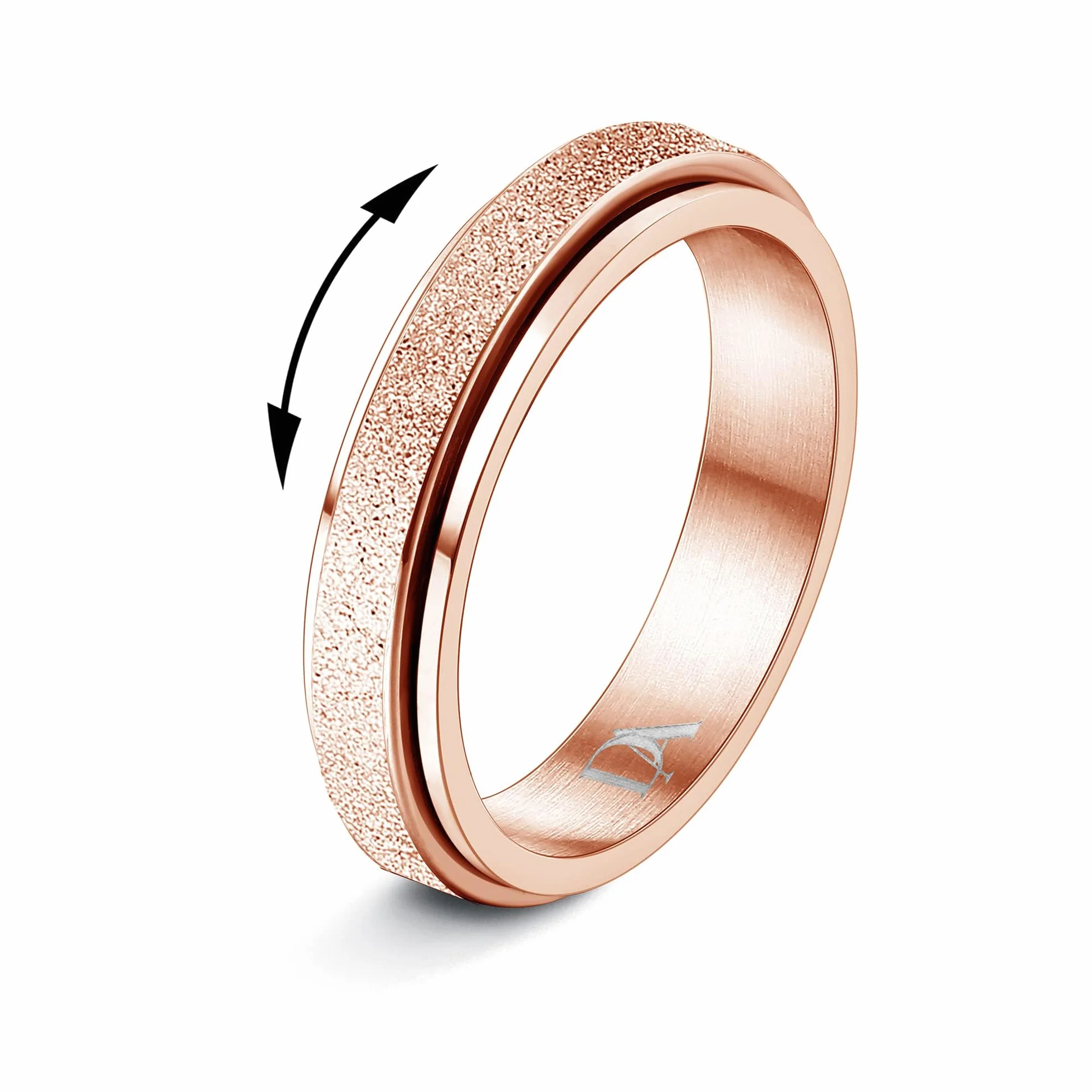 Diamday Bague Anti Stress Spinner Fidget Anneau Acier Inoxydable pour Femme Homme Enfant