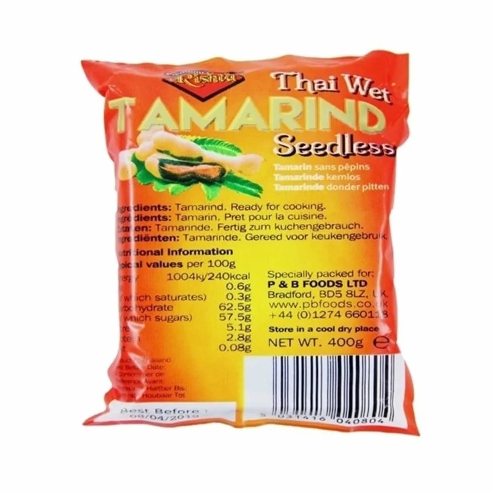 Pâte de tamarin sans pépins 454 g - Bloc de fruits de tamarin compact 100 % naturel