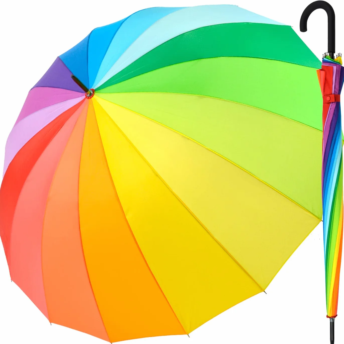 Parapluie XXL arc-en-ciel 129 cm fibre de verre
