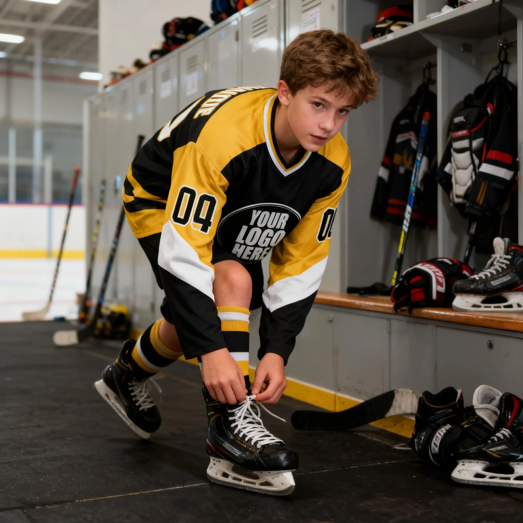 Maillot de Hockey personnalisé à Manches Longues avec numéro, nom et équipe pour Hommes, Femmes et Adolescents