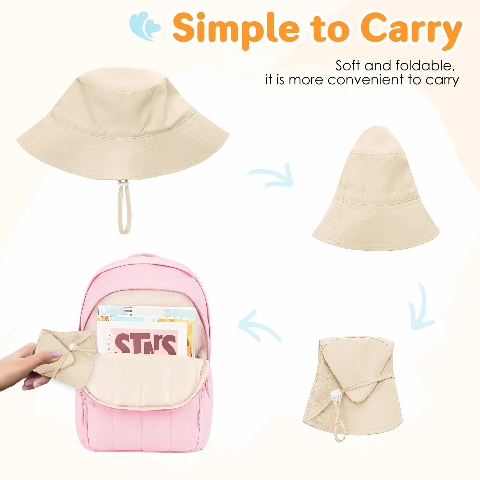 Chapeau Bébé Fille Garçon Anti UV Large Bord Casquette Soleil avec Ficelle Réglable Été