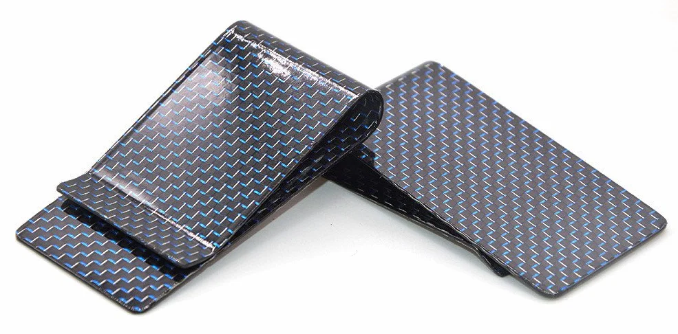 Pinces à Billets Money Clip Fibre de Carbone Titulaire Carte Bancaire Or Homme