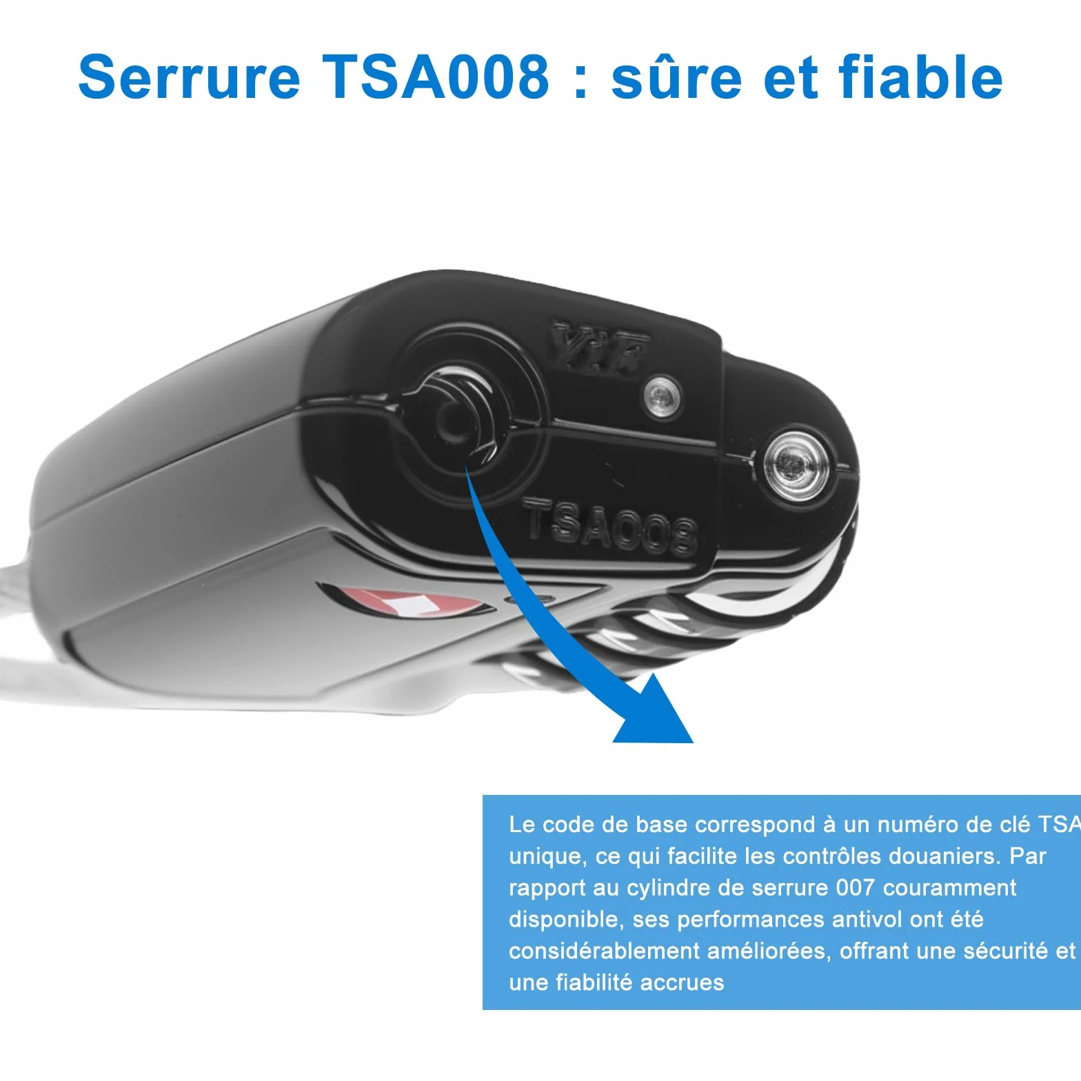 Diyife TSA008 Cadenas Code 4 Chiffres avec Alerte Rouge à l'Ouverture, Câble d'Acier 3 mm, Cadenas Valise pour Bagage Cabine, Casier & Camping