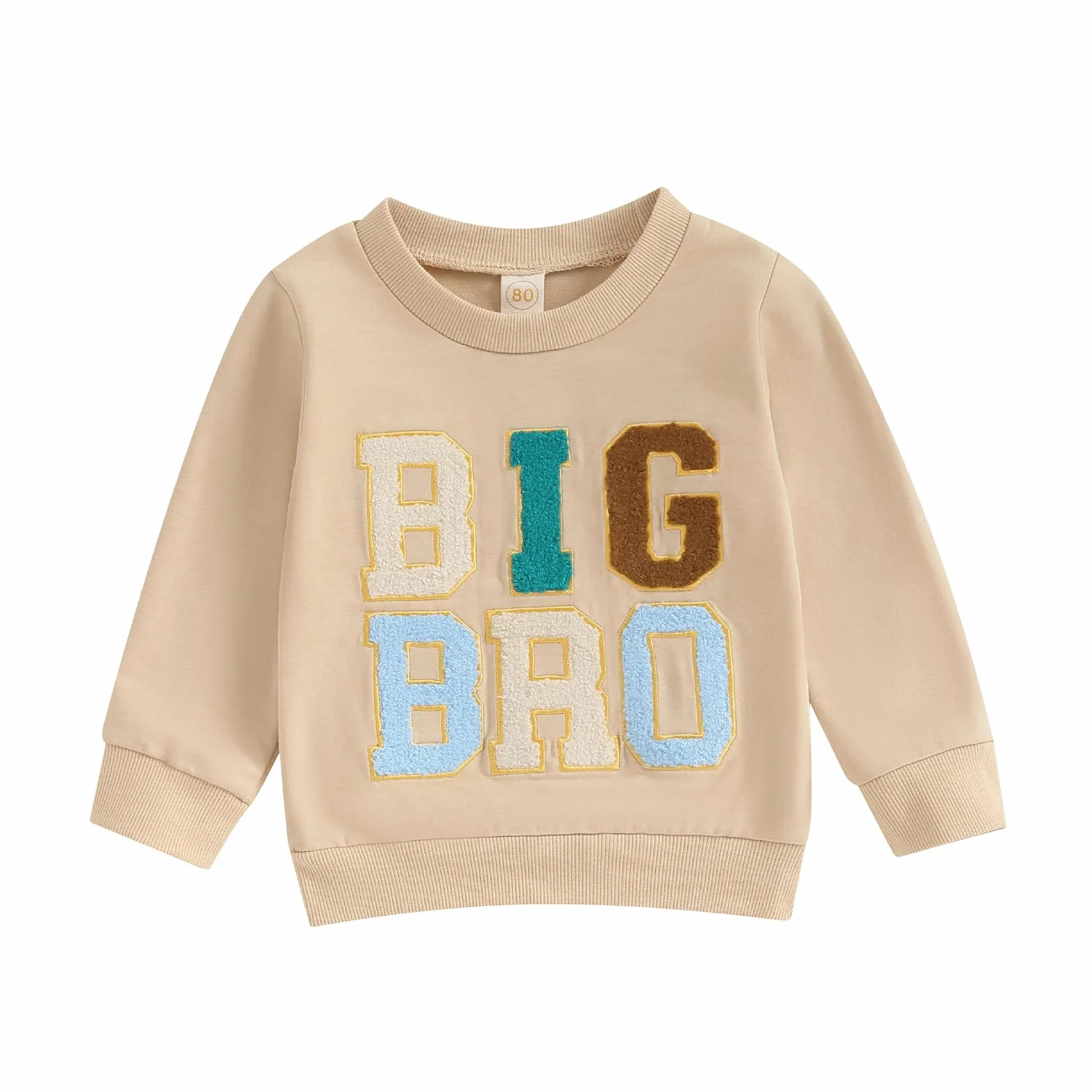 Carolilly Big Brother Little Brother Sweat-shirt col rond imprimé lettre assortie