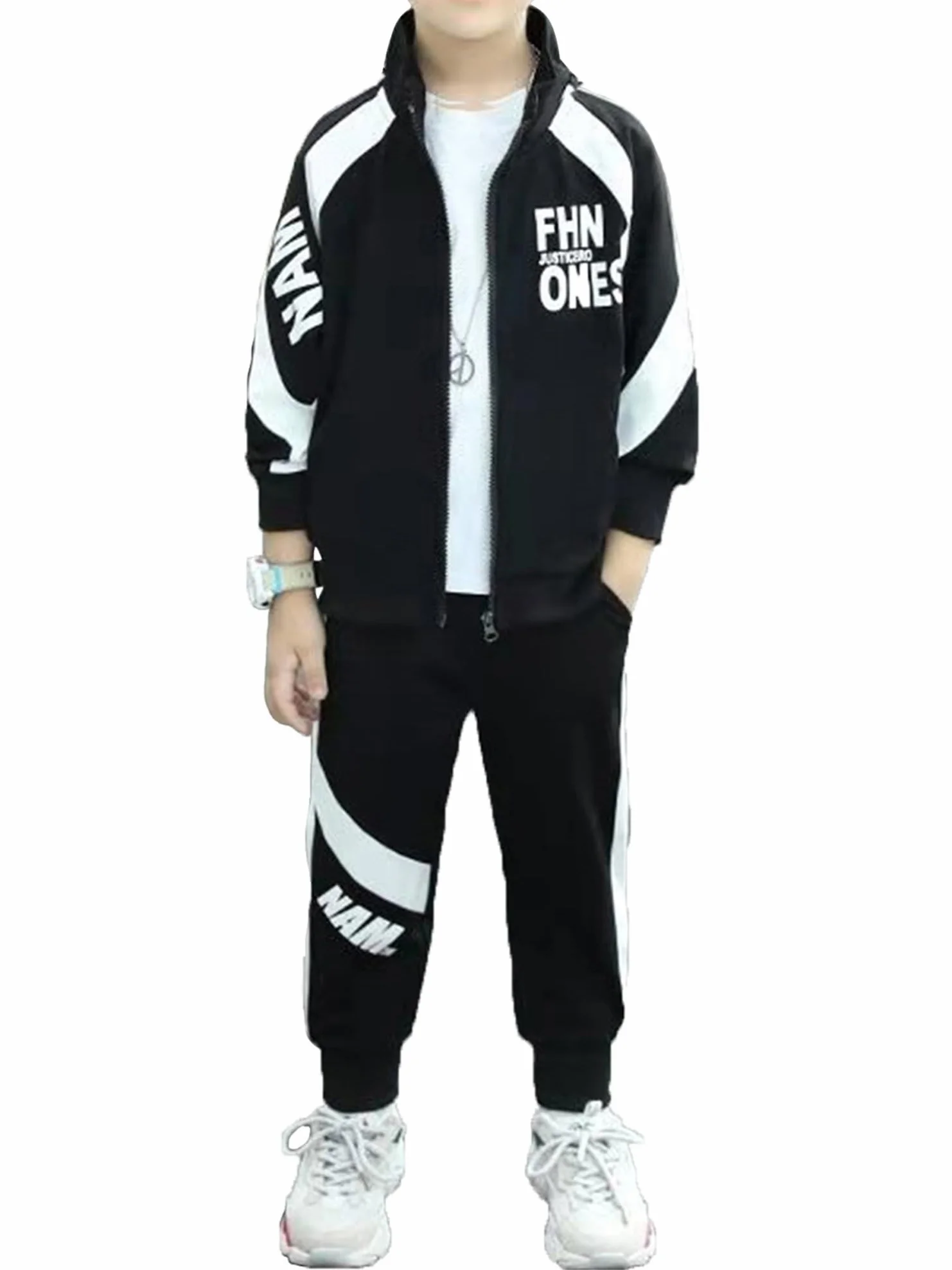 MSemis Ensemble de Survêtement Garçon Sweat Manches Longues Pantalon Jogging Enfant 5-14 Ans
